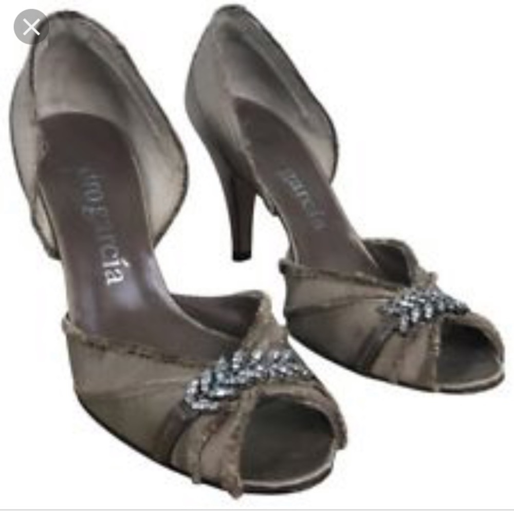 Pedro Garcia Satin Peep Toe Heels (Dior D’orsay)